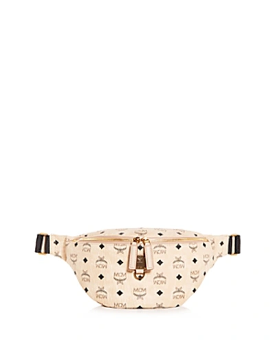 Shop Mcm Fursten Visetos Medium Belt Bag In Beige