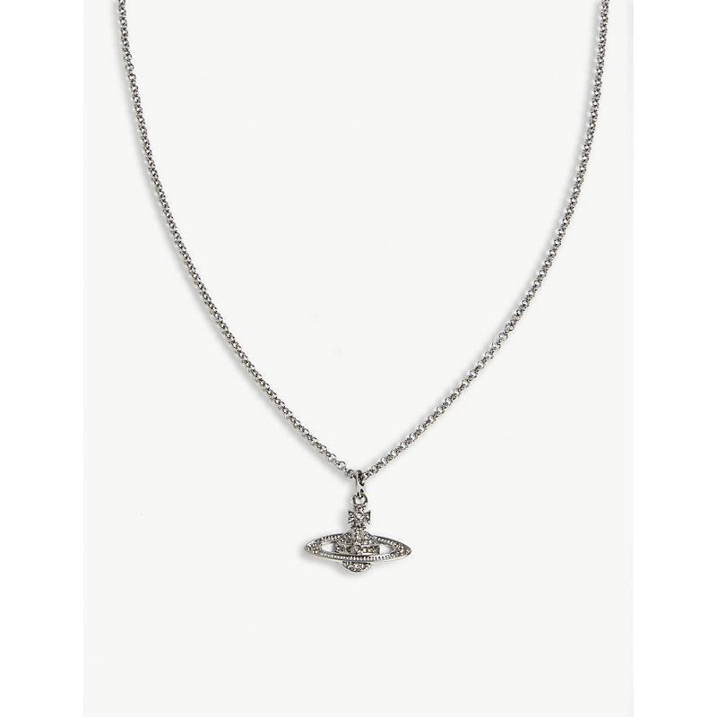 Vivienne Westwood Orb Mini Pendant Necklace In Ruthenium Modesens