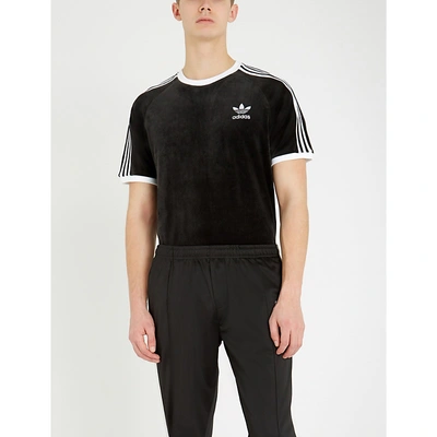 Adidas Originals Cozy Velour T-shirt In Black | ModeSens