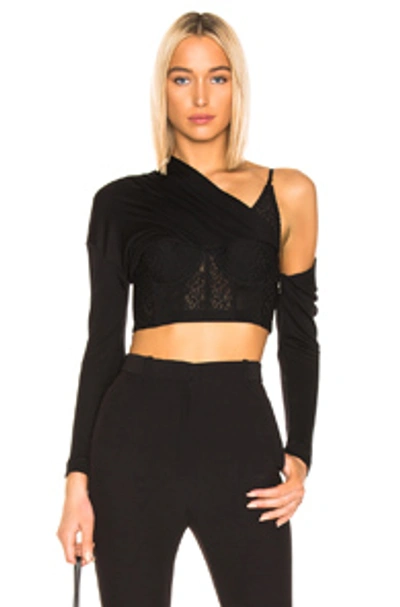 Shop Alexander Wang Lace Corset Bra Top In Black