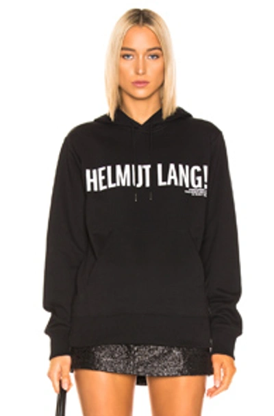 Shop Helmut Lang Exclamation Hoodie In Black Basalt