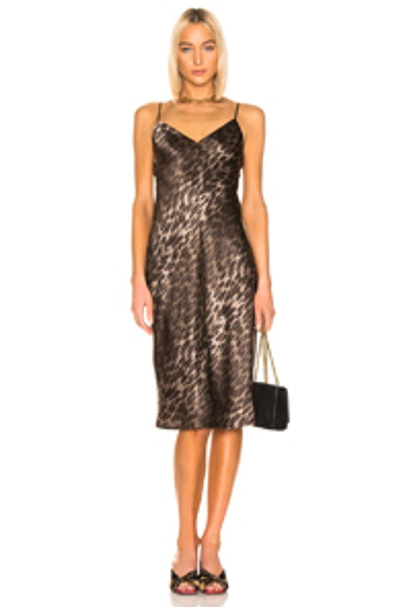 Shop L Agence L'agence Jodie V Neck Slip Dress In Camila Leopard