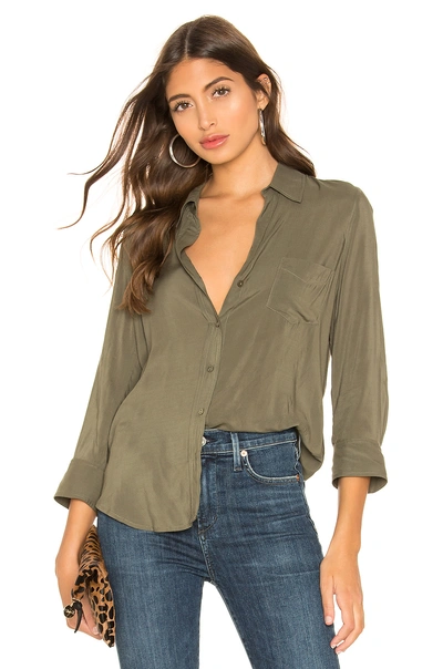 Shop L Agence L'agence Ryan Blouse In Olive. In Moss