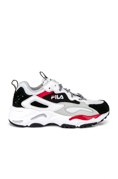 Shop Fila Ray Tracer Sneaker In White, Navy & Red