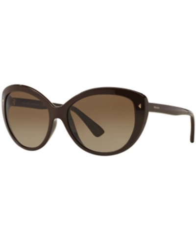 Shop Prada Sunglasses, Pr 16ss In Brown/brown Gradient