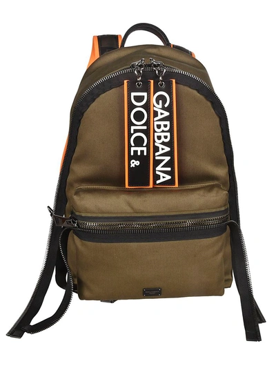 Shop Dolce & Gabbana Vulcano Backpack In Militare Arancio