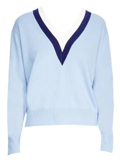 Shop Sandro Nael Cashmere & Wool Sweater In Sky Blue