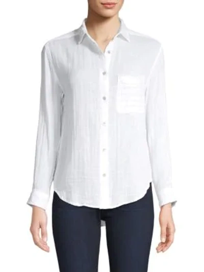 Shop Rails Ellis Cotton Button-down Shirt In White