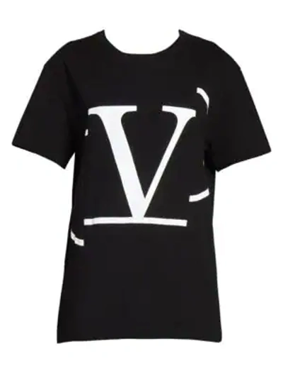 Shop Valentino Logo Graphic Jersey Tee In Black White