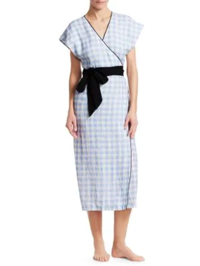 Shop Marysia Coopers Linen Wrap Dress In Maxi Cloud