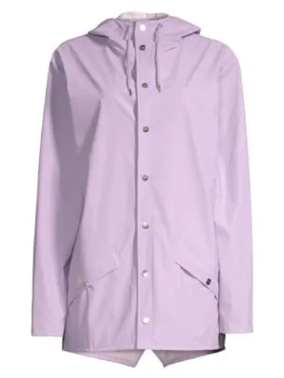 Shop Rains Hooded Mackintosh In Lavender