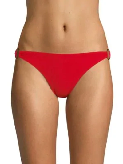 Shop Stella Mccartney Colorblock Bikini Bottom In Fuschia Red