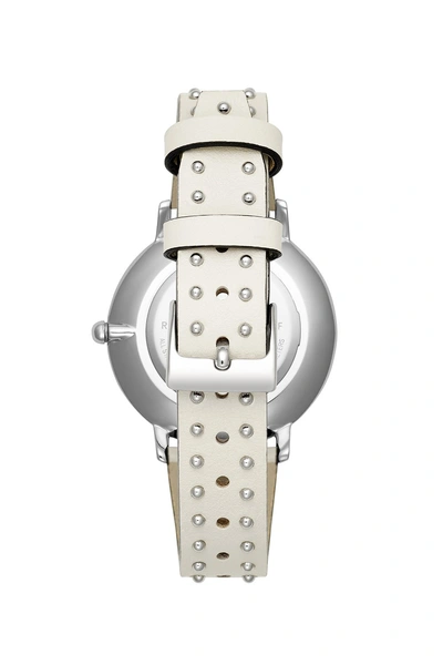 Shop Rebecca Minkoff Women's Watch With White Stud Strap | Major 35mm |  In Silver
