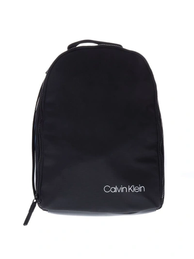 Shop Calvin Klein Unisex Black Faux Leather Backpack