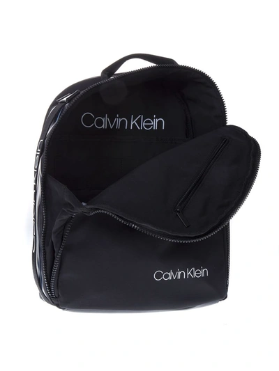 Shop Calvin Klein Unisex Black Faux Leather Backpack