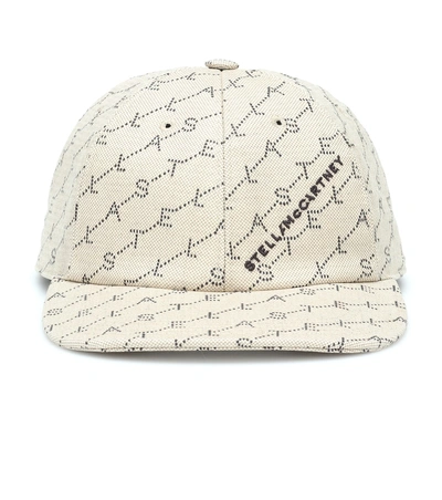 Shop Stella Mccartney Printed Baseball Cap In Beige