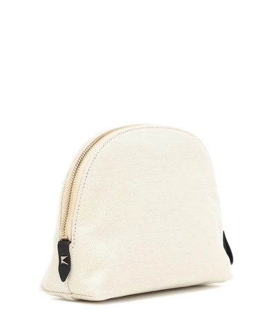 Shop Valentino Vltn Canvas Pouch In Beige