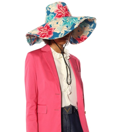 Shop Etro Floral-printed Cotton Hat In Multicoloured