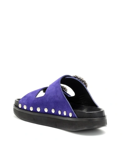 Shop Isabel Marant Noddi Embellished Suede Sandals In Purple