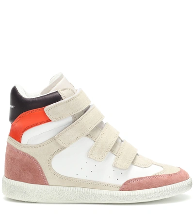 Shop Isabel Marant Bilsy Leather High-top Sneakers In Neutrals