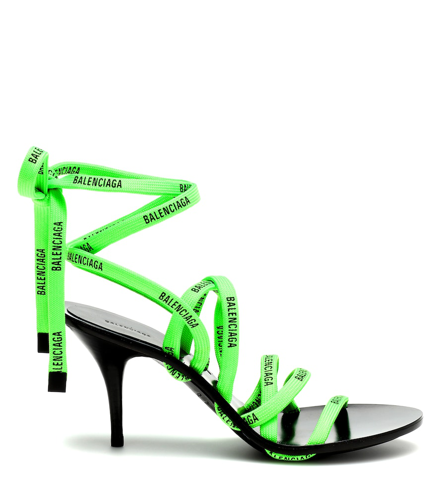 balenciaga green lace sandals