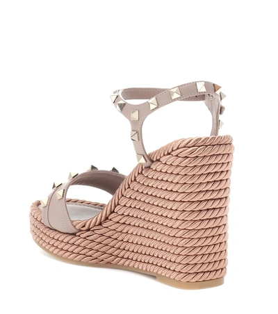 Shop Valentino Torchon Wedge Espadrille Sandals In Beige