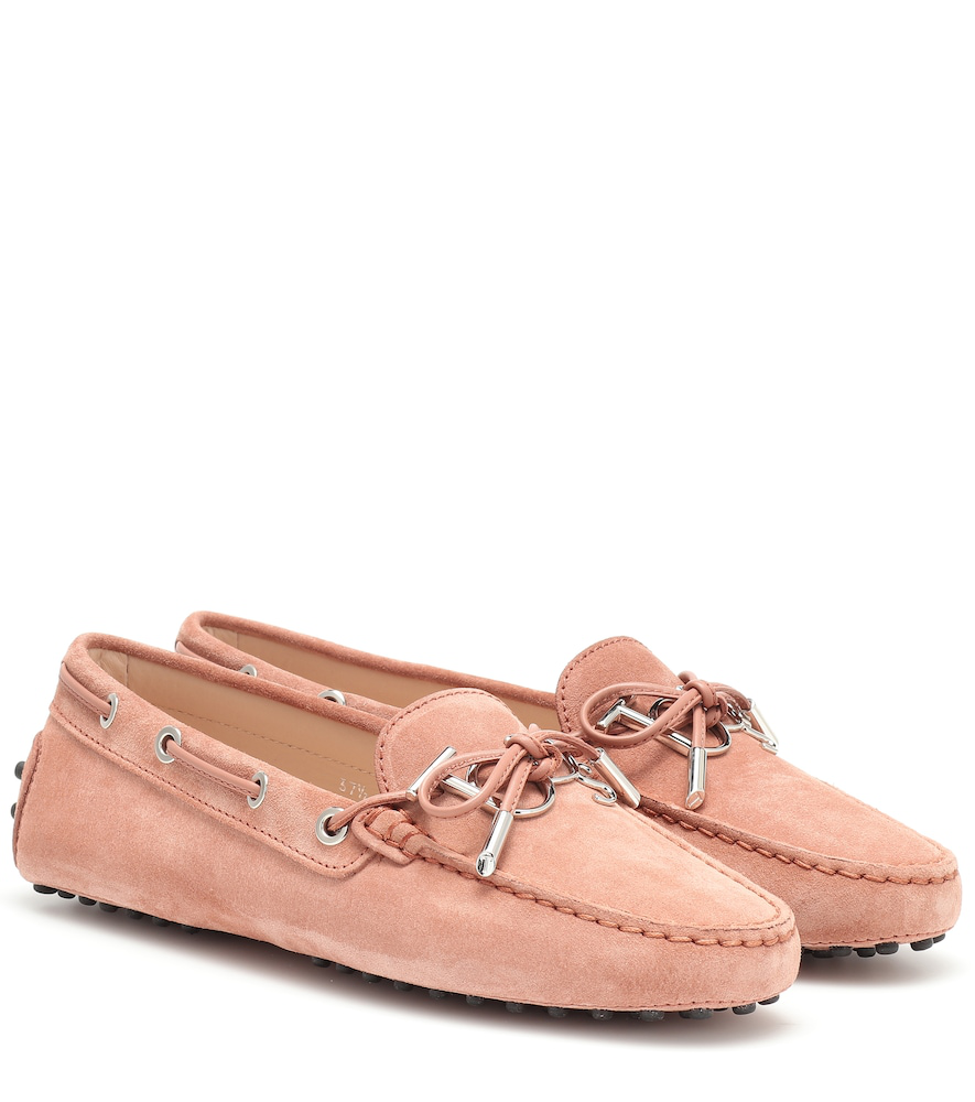 tod's pink suede loafers