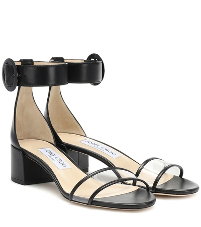 Shop Jimmy Choo Jaimie 40 Leather Sandals In Black