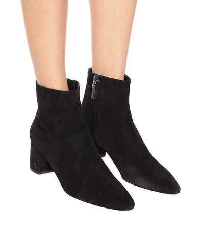 Shop Saint Laurent Loulou 50 Suede Ankle Boots In Black