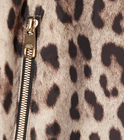 Shop Dolce & Gabbana Leopard Printed Bomber Jacket In Brown