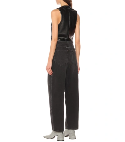 Shop Mm6 Maison Margiela High-rise Wide-leg Jeans In Black