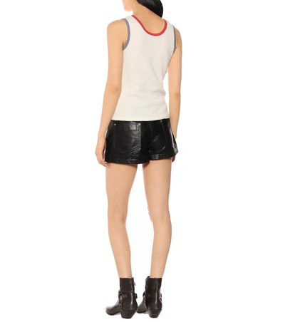 Shop Saint Laurent Mickey Mouse Cotton Tank Top In White