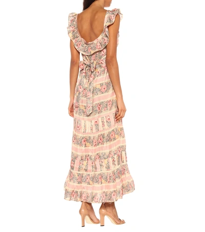 Shop Loveshackfancy Joanne Floral Silk Maxi Dress In Pink