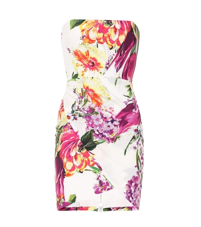 Shop Alex Perry Caine Floral Crêpe Minidress In Multicoloured