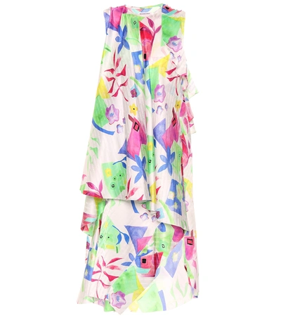 Shop Balenciaga Silk Jacquard Dress In Multicoloured