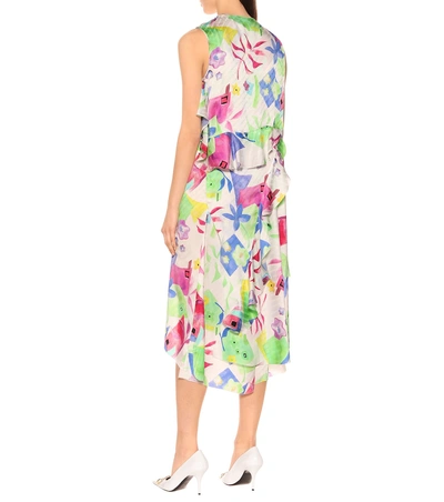 Shop Balenciaga Silk Jacquard Dress In Multicoloured