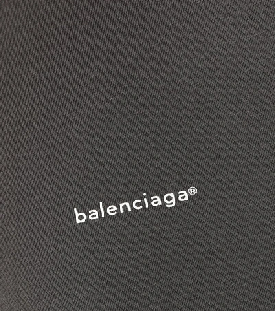 Shop Balenciaga Logo Oversized Cotton T-shirt In Black