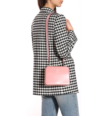 Shop Mark Cross Juliana Frame Leather Shoulder Bag In Pink