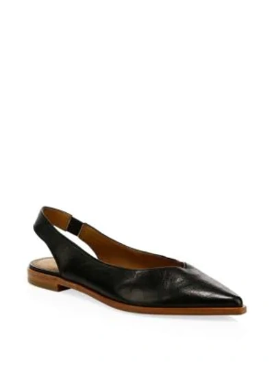 Shop Frye Kenzie Leather Slingback Flats In Black