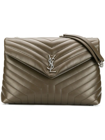 Shop Saint Laurent Monogram Shoulder Bag - Brown