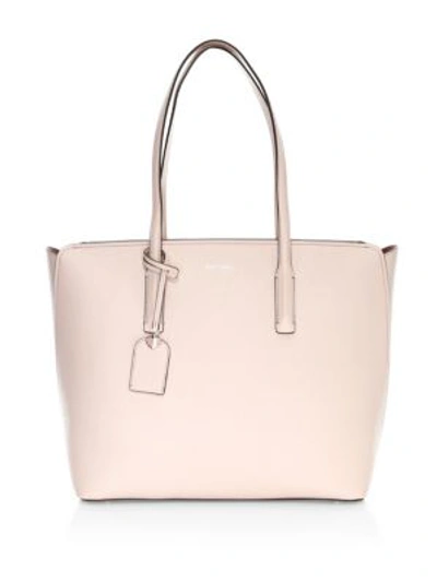 Shop Kate Spade Large Margaux Leather Tote In Vellum