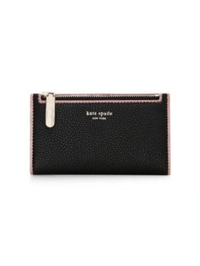 Shop Kate Spade Sam Small Slim Billfold Wallet In Black