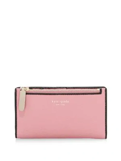 Shop Kate Spade Sam Small Slim Billfold Wallet In Pink