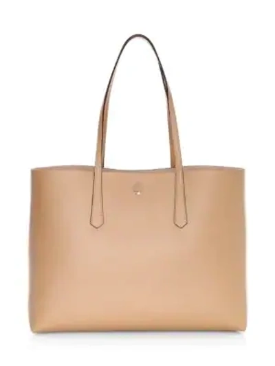Shop Kate Spade Molly Large Leather Tote Bag Duo In Light Fawn