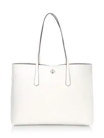 Shop Kate Spade Large Molly Leather Tote In Parchment