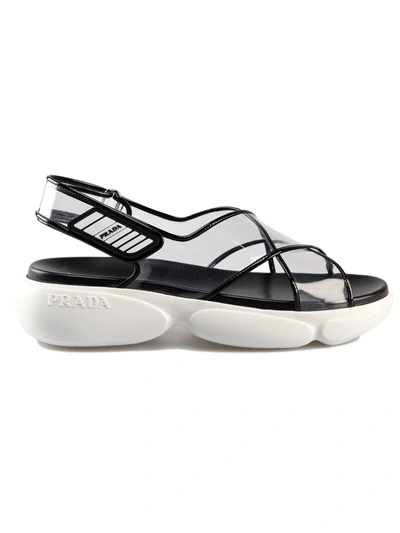 Shop Prada Transparent Platform Sandals In Trasparente