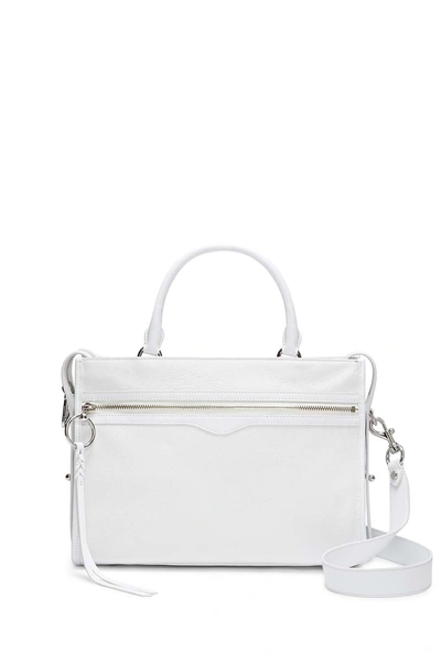 Shop Rebecca Minkoff White Leather Satchel Bag | Bedford Zip Satchel |  In Optic White
