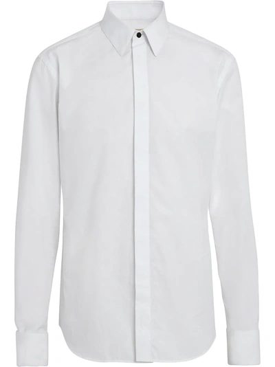 Shop Burberry Classic Fit Link Cotton Jacquard Dress Shirt In White