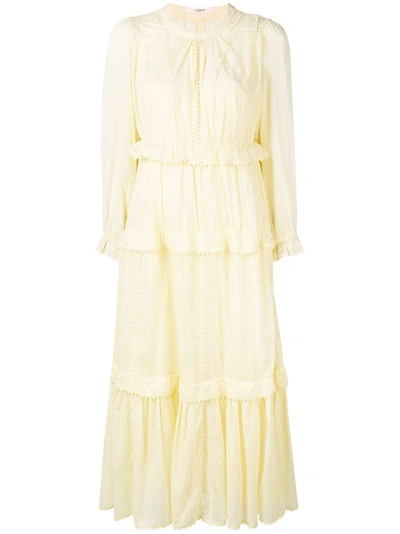Shop Isabel Marant Étoile Oboni Tiered Dress - Yellow