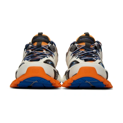 Shop Balenciaga Grey And Orange Track Sneakers In 7580 Gris/o